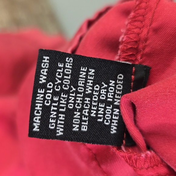 Intro Women's Red Lace-Up Top with 3/4 tabbed sleeves, Size S - Picture 4 of 5